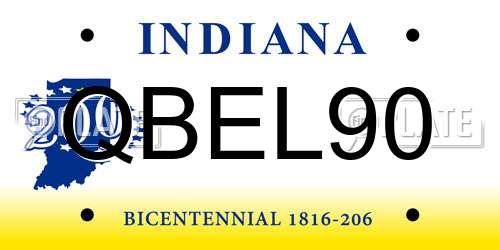 QBEL90 Indiana License Plate