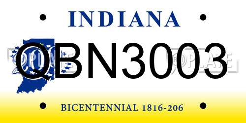 QBN3003 Indiana License Plate