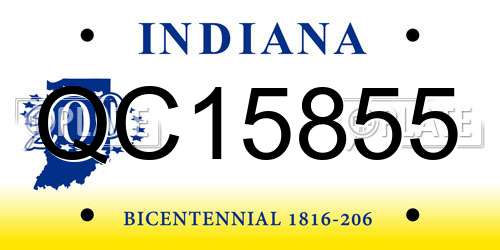 QC15855 Indiana License Plate