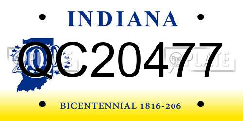 QC20477 Indiana License Plate