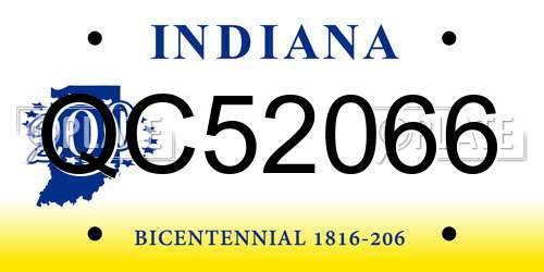 QC52066 Indiana License Plate