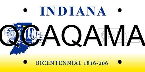 QCAQAMA Indiana License Plate