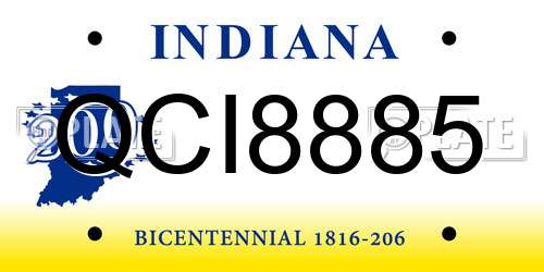 QCI8885 Indiana License Plate
