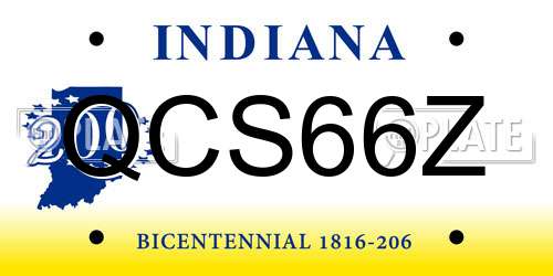 QCS66Z Indiana License Plate