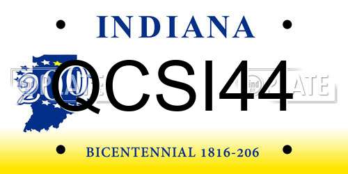 QCSI44 Indiana License Plate