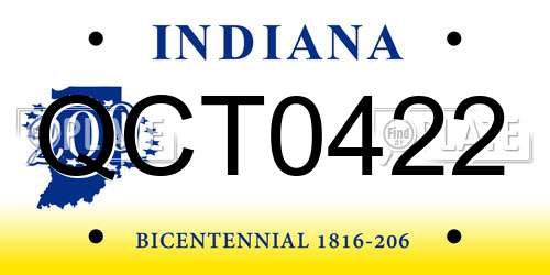 QCT0422 Indiana License Plate