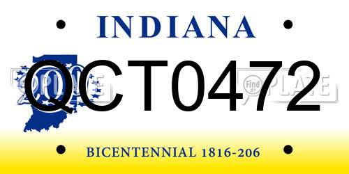 QCT0472 Indiana License Plate