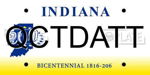 QCTDATT Indiana License Plate