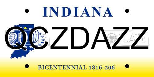 QCZDAZZ Indiana License Plate