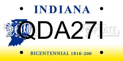 QDA27I Indiana License Plate
