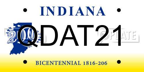 QDAT21 Indiana License Plate