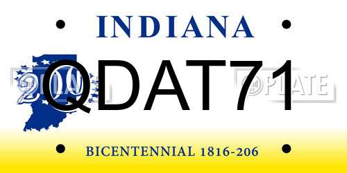 QDAT71 Indiana License Plate