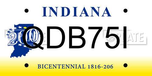 QDB75I Indiana License Plate