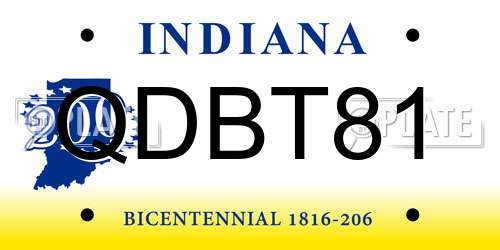 QDBT81 Indiana License Plate