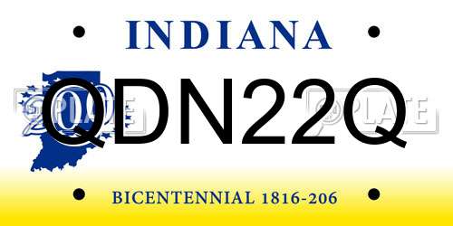 QDN22Q Indiana License Plate