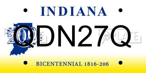 QDN27Q Indiana License Plate