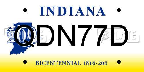 QDN77D Indiana License Plate