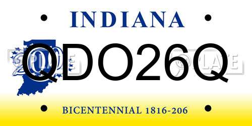 QDO26Q Indiana License Plate