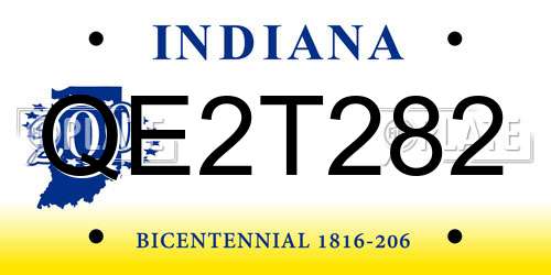 QE2T282 Indiana License Plate