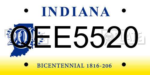 QEE5520 Indiana License Plate