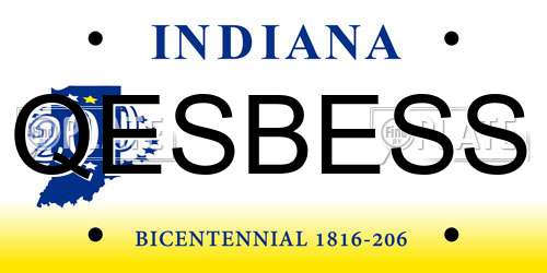 QESBESS Indiana License Plate