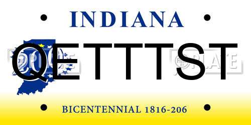 QETTTST Indiana License Plate
