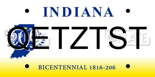 QETZTST Indiana License Plate