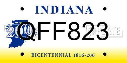 QFF823 Indiana License Plate