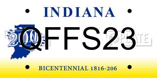 QFFS23 Indiana License Plate