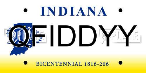 QFIDDYY Indiana License Plate
