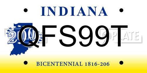 QFS99T Indiana License Plate