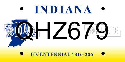 QHZ679 Indiana License Plate