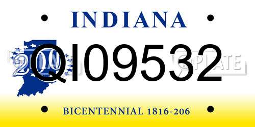 QI09532 Indiana License Plate