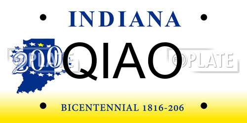 QIAO Indiana License Plate