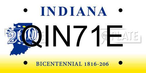 QIN71E Indiana License Plate