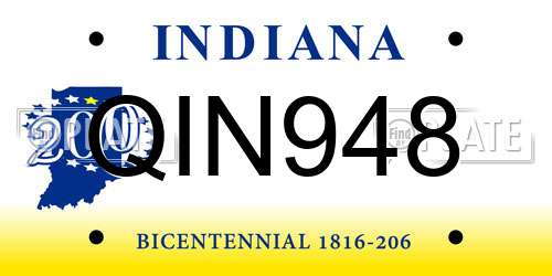 QIN948 Indiana License Plate