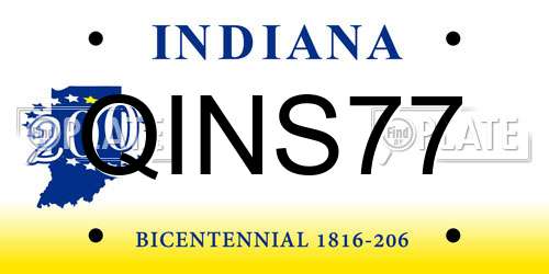 QINS77 Indiana License Plate