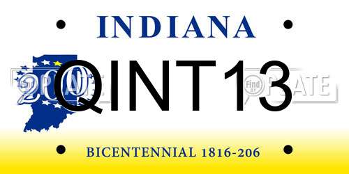 QINT13 Indiana License Plate