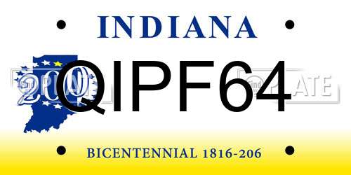 QIPF64 Indiana License Plate