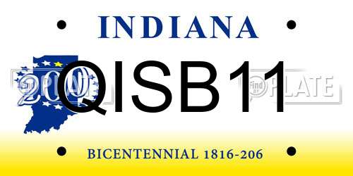 QISB11 Indiana License Plate