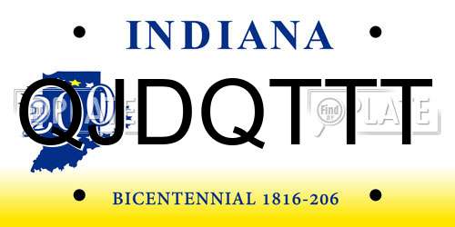 QJDQTTT Indiana License Plate
