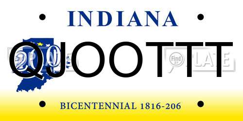 QJOOTTT Indiana License Plate