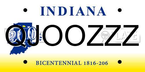 QJOOZZZ Indiana License Plate