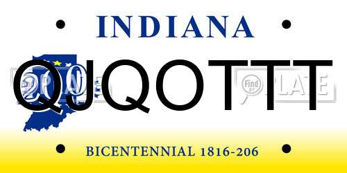 QJQOTTT Indiana License Plate
