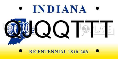 QJQQTTT Indiana License Plate