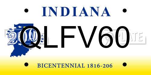 QLFV60 Indiana License Plate