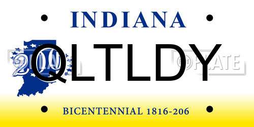 QLTLDY Indiana License Plate