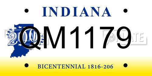 QM1179 Indiana License Plate