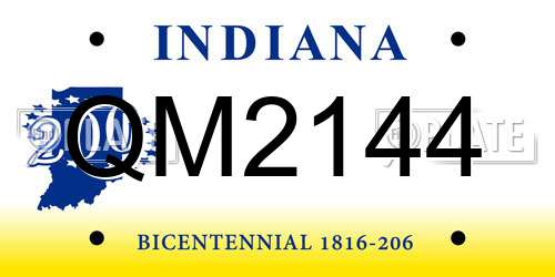 QM2144 Indiana License Plate