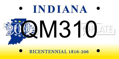 QM310 Indiana License Plate